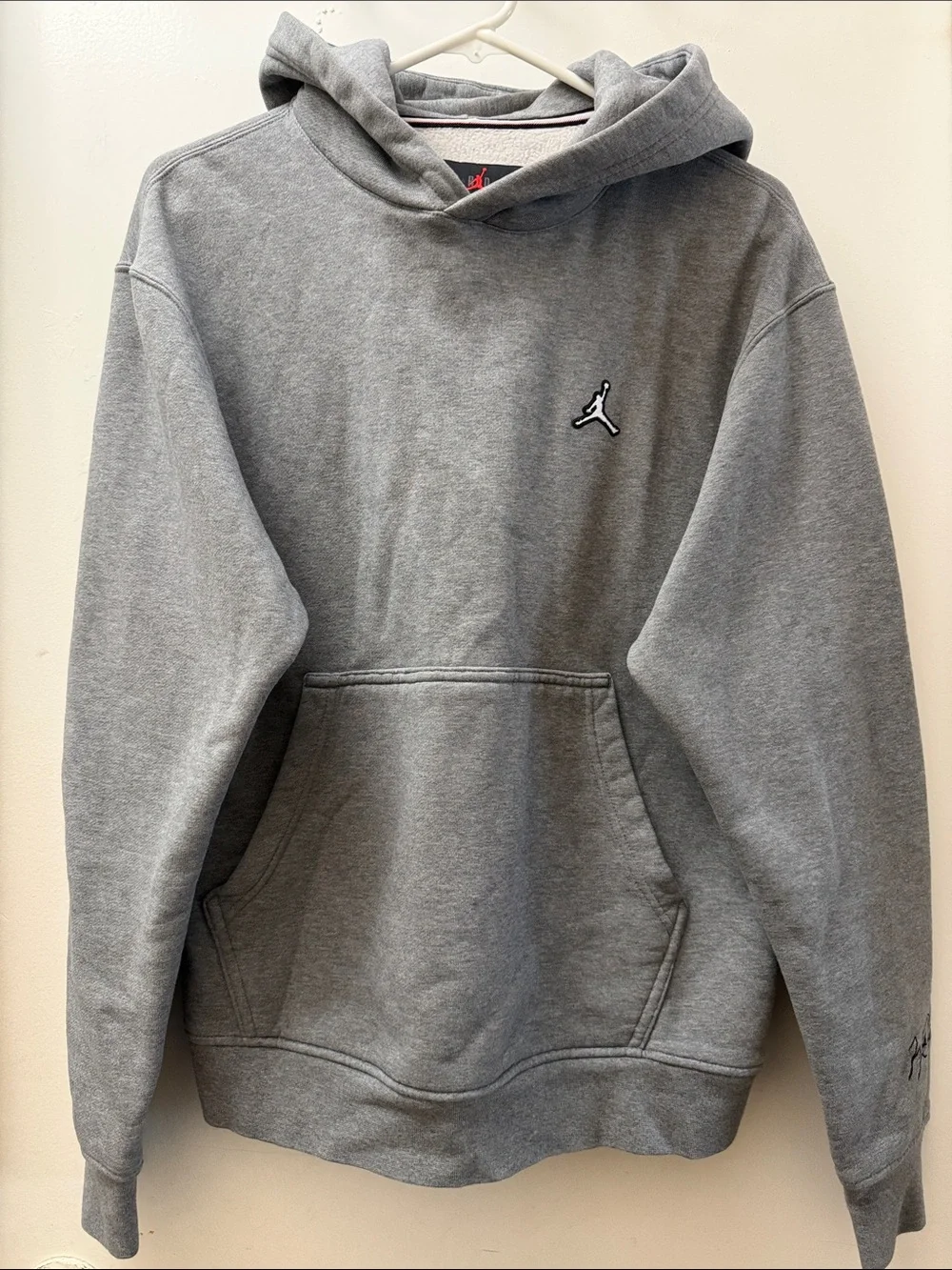 Jordan Gray Hooded Pullover with Jumpman Patch